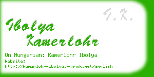 ibolya kamerlohr business card